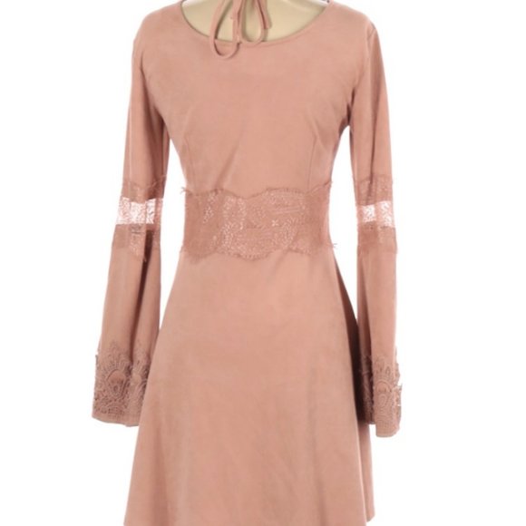 Romeo & Juliet Couture Pink Suede Dress (M) EUC - Picture 2 of 2